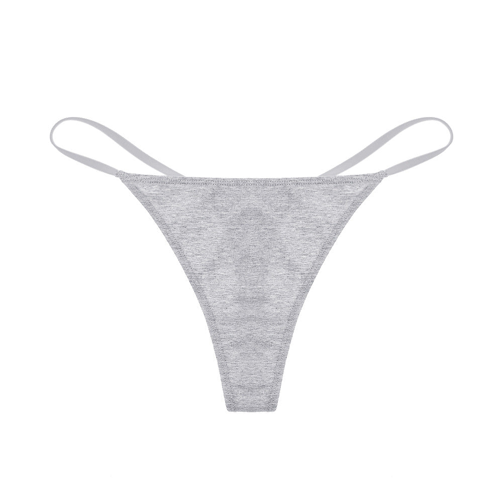 Peach Hip High Cut Cotton Thong Panties - ForVanity underwear, women's lingerie Thongs