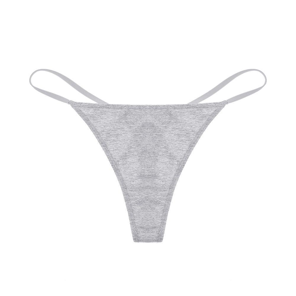 Peach Hip High Cut Cotton Thong Panties - ForVanity underwear, women's lingerie Thongs