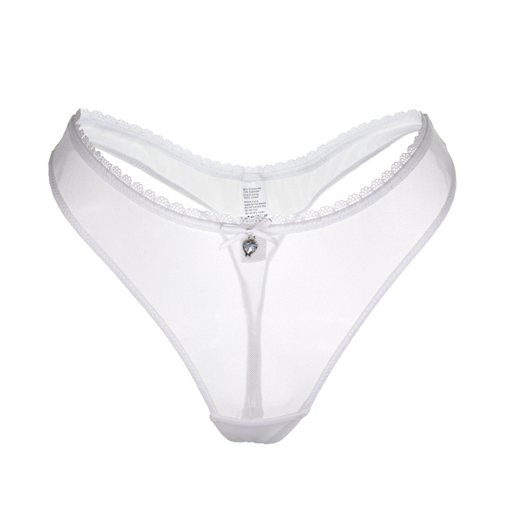 Ultra Thin Transparent Mesh Lace Thong Panties - ForVanity underwear, women's lingerie Thongs