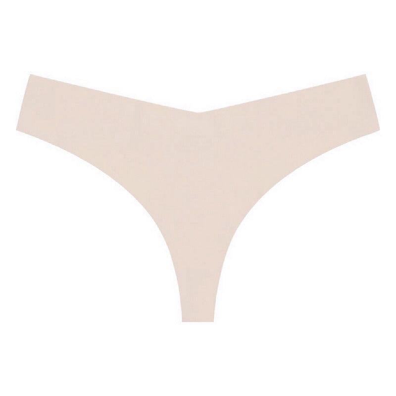 Seamless V-Shaped Low Waist T Back Thongs - ForVanity underwear, women's lingerie Thongs