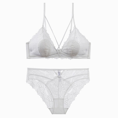 Breathable Lace Criss-Cross Lingerie Set