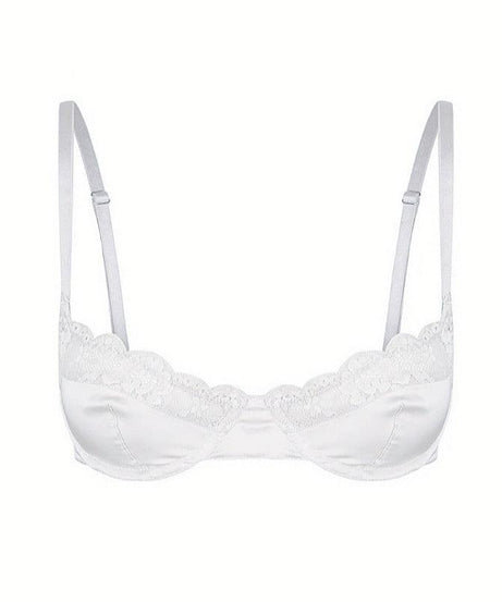 Elastic Satin Lace Edge Bra - ForVanity bras, women's lingerie Bras