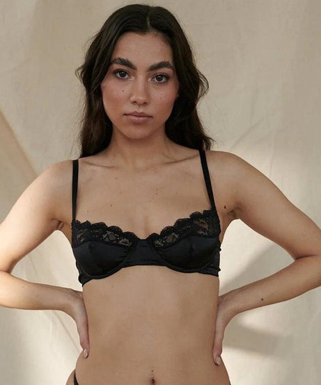 Elastic Satin Lace Edge Bra - ForVanity bras, women's lingerie Bras