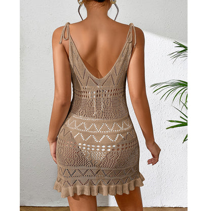 Short Knitted Knitted Beach Dress