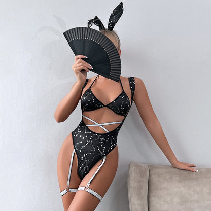 Bunny Dark Silver Flash Belt Cutout out Costumes Lingerie