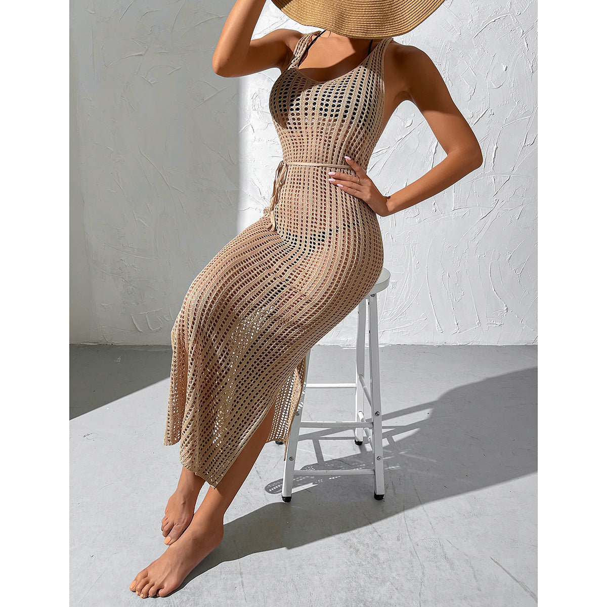 Vacation Beach Hollow Out Knitted Dress