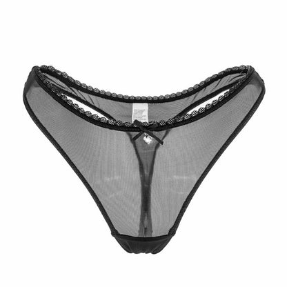 Ultra Thin Transparent Mesh Lace Thong Panties