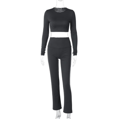 Women Long Sleeve Slim Pants Outfit