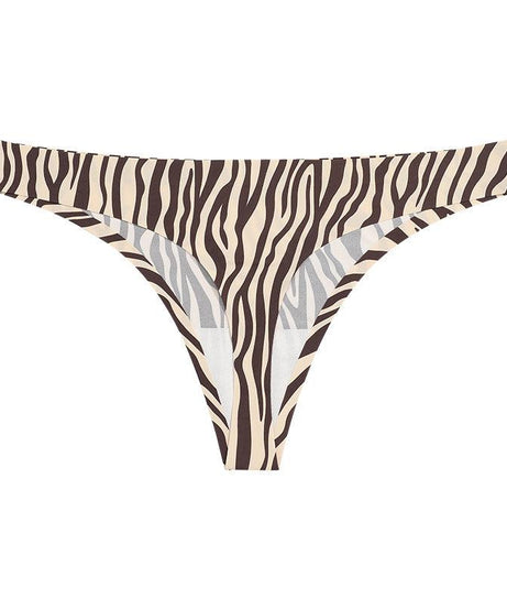 Leopard Print Low Waist Breathable Ice Silk Thongs - ForVanity underwear, women's lingerie Thongs