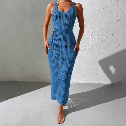 Vacation Beach Hollow Out Knitted Dress