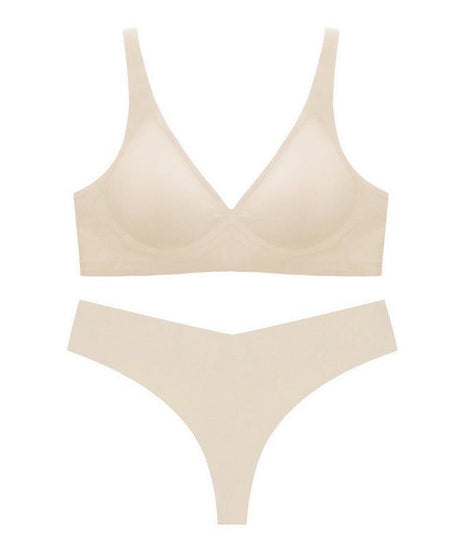 Wireless Seamless V-Neck Lingerie Set - ForVanity lingerie set, women's lingerie Lingerie Set