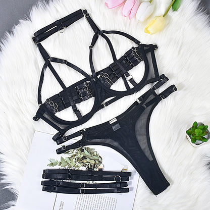 Four-Piece Lingerie Set - Complex Shoulder Straps