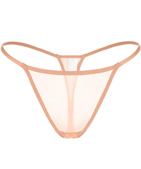Sheer Mesh Low Waist T-Back Thongs - ForVanity underwear, women's lingerie Bikini