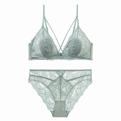 Breathable Lace Criss-Cross Lingerie Set