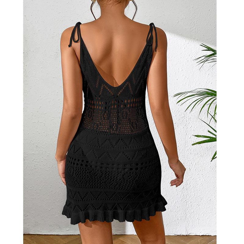 Short Knitted Knitted Beach Dress - ForVanity dress, Vacation Dress Vacation Dress