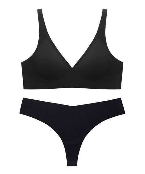 Wireless Seamless V-Neck Lingerie Set - ForVanity lingerie set, women's lingerie Lingerie Set