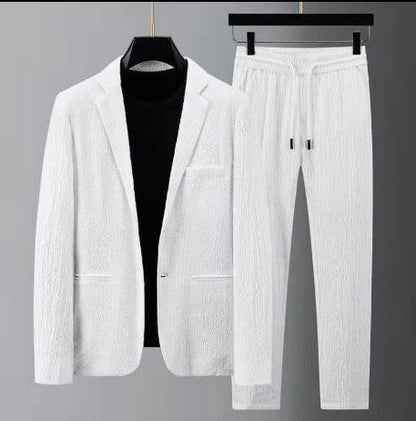 White Men's Lightweight Casual Suit Jacket for Spring & Summer - ForVanity men's clothing, men's outfits Men’s Outfits