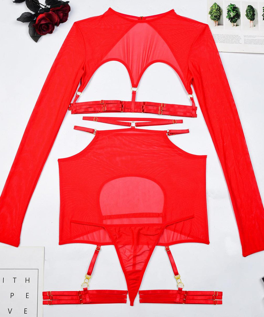 Edgy Cutout Strap Lingerie Set - ForVanity lingerie, women's lingerie Lingerie Set