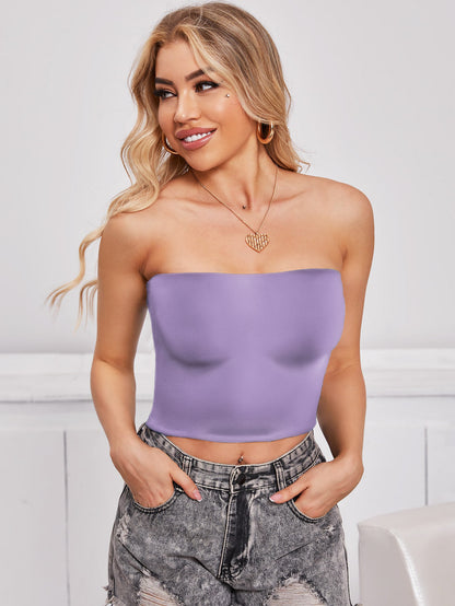 Cropped Short Base Tube Top - ForVanity women's clothing, women's tops & tees Tops & Tees