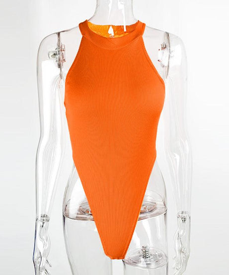 Summer Slim High Slit Bodysuit - ForVanity women's bodysuits, women's clothing Bodysuits