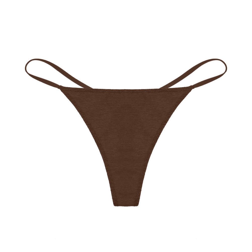 Peach Hip High Cut Cotton Thong Panties