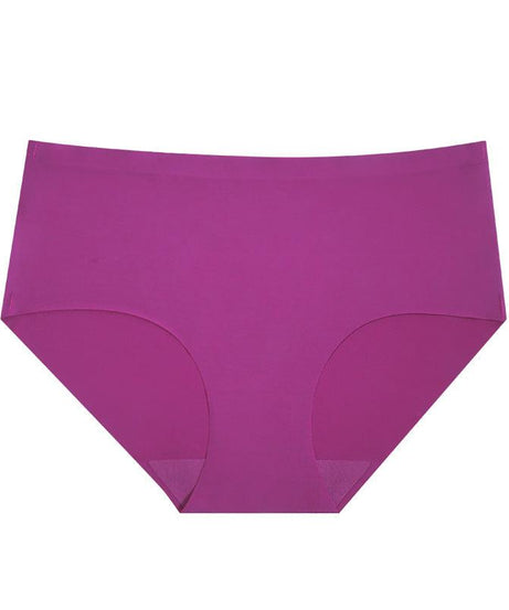 Mid High Waist Women Ice Silk Seamless Hip Lifting Briefs - ForVanity underwear, women's lingerie Briefs