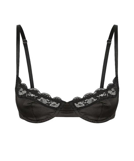 Elastic Satin Lace Edge Bra - ForVanity bras, women's lingerie Bras