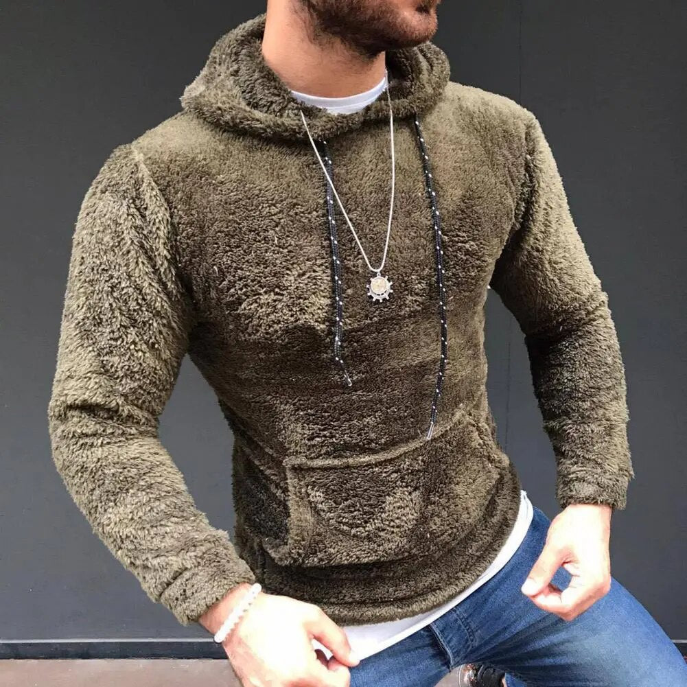 Men's Solid Color Lapel Long Sleeve Sweater