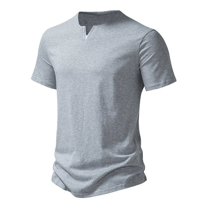 Men's Summer-Ready Loose Cotton Tee: Essential Solid Colors & Short Sleeves