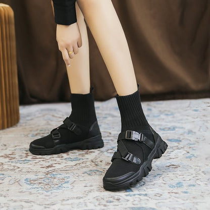 Korean Style Elastic Sock Boots with Thick Sole for Women - ForVanity boots, women's boots, women's shoes Boots