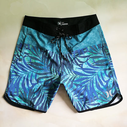 Men's Striped Breathable Five-Point Surfing Trunks for Seaside Adventures