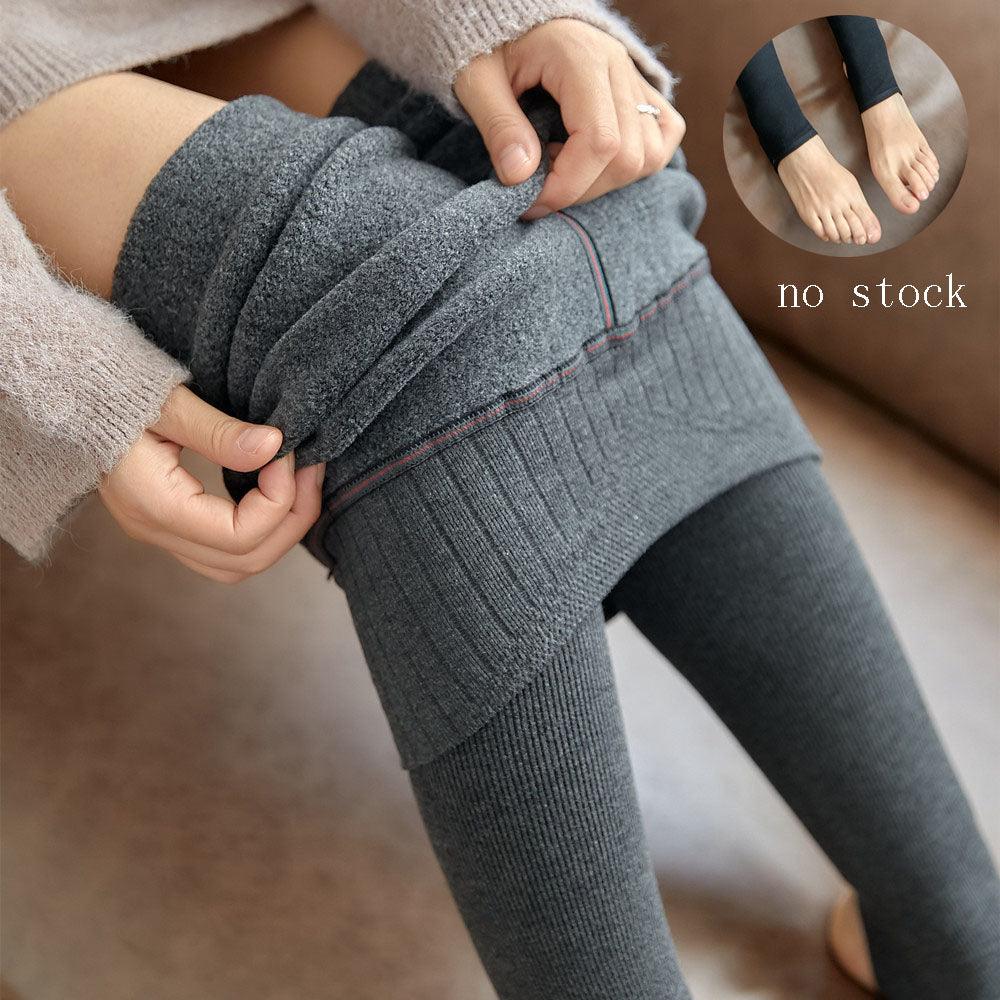 High Waist Stripes Leggings Winter Warm Thick High Stretch Imitation-cashmere Trousers Skinny Fitness Woman Pants - ForVanity pants