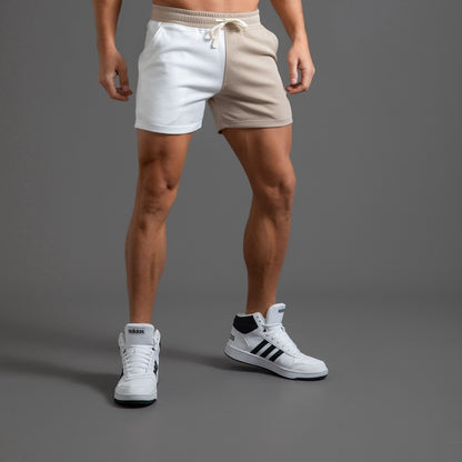 Men's Trendy Contrast Color Knitting Shorts: Oversized Style for the Modern Athlete