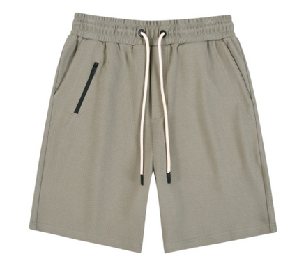 Men's Cotton Quarter Sports Shorts with Mock Zipper Detail