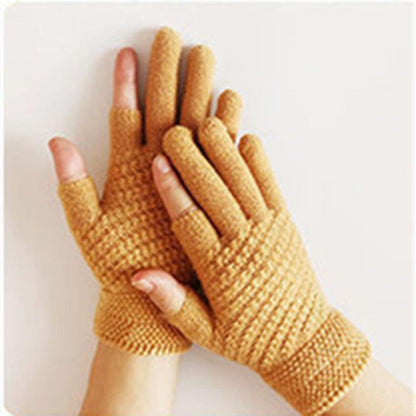 Jacquard Brushed Wool Knitted Gloves - ForVanity gloves, women's accessories Gloves