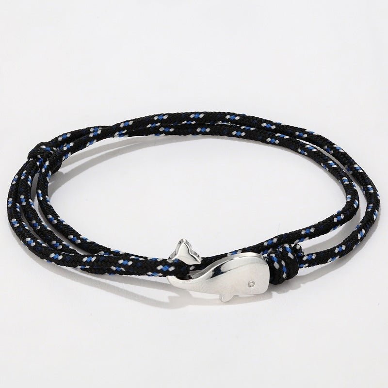 Adjustable Korean Small Whale Rope Bracelet - ForVanity