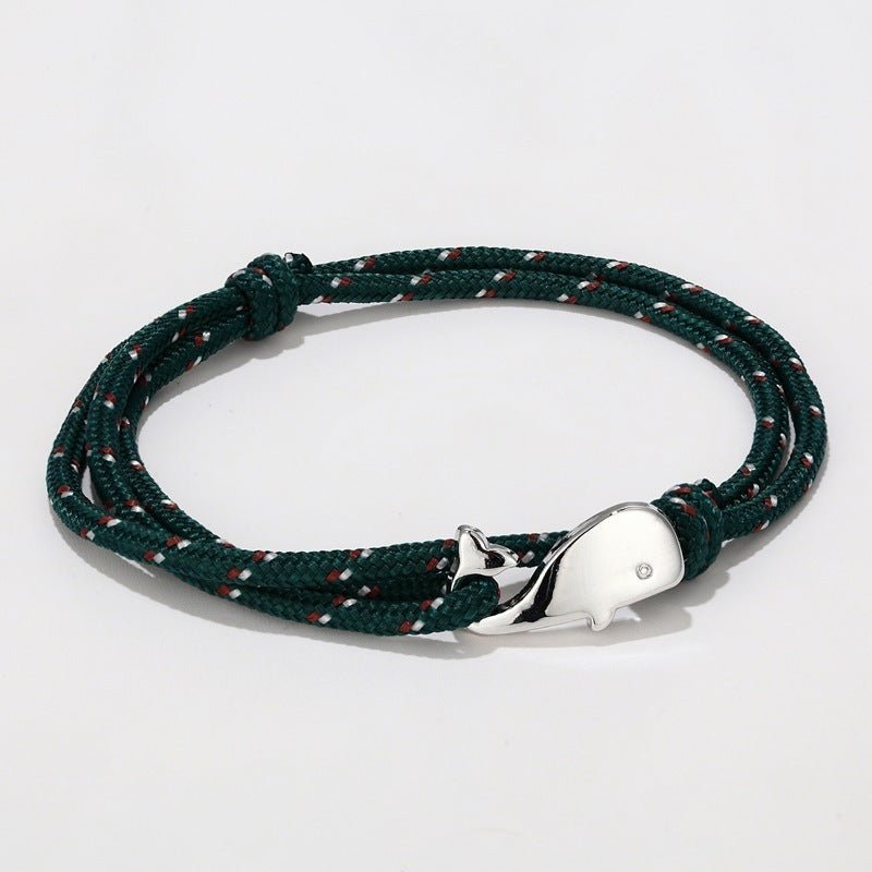 Adjustable Korean Small Whale Rope Bracelet - ForVanity