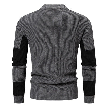 Men's Half Turtleneck Color Matching Sweater - Casual Pullover - ForVanity men's clothing, men's sweaters Men’s Sweaters