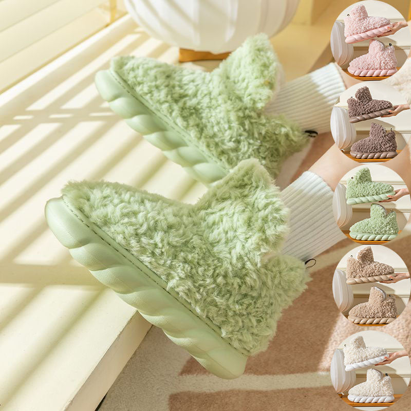 Winter Package Heeled Waterproof Home Indoor And Outdoor Wear Cute High Helper Cotton Slippers