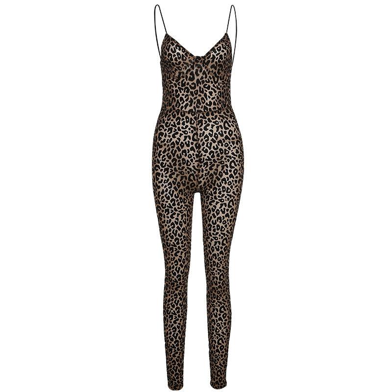 Women's summer low-cut skinny jumpsuit, trendy one-piece outfit in breathable fabric