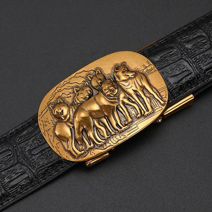 Automatic buckle leather belt - ForVanity belts, men's accessories Belts