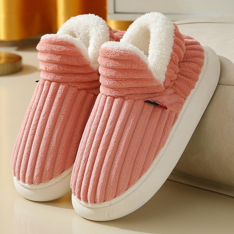 Full Heel Wrap Cotton Shoes Fleece Lined Platform - ForVanity SLIPPERS