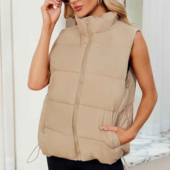 Women's Fashion Sleeveless Stand-up Collar Thermal Down Cotton-padded Vest