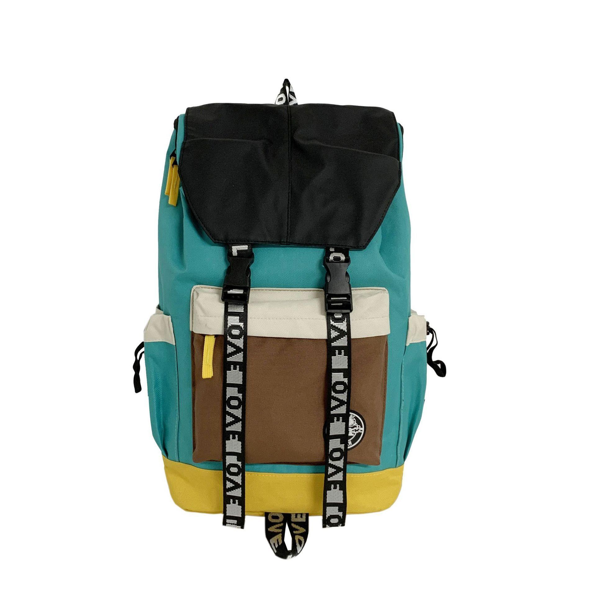 New Color Matching Backpack Fashion Outdoor Travel Bags Men Women Personality Middle Junior High School Student Schoolbags - ForVanity 4