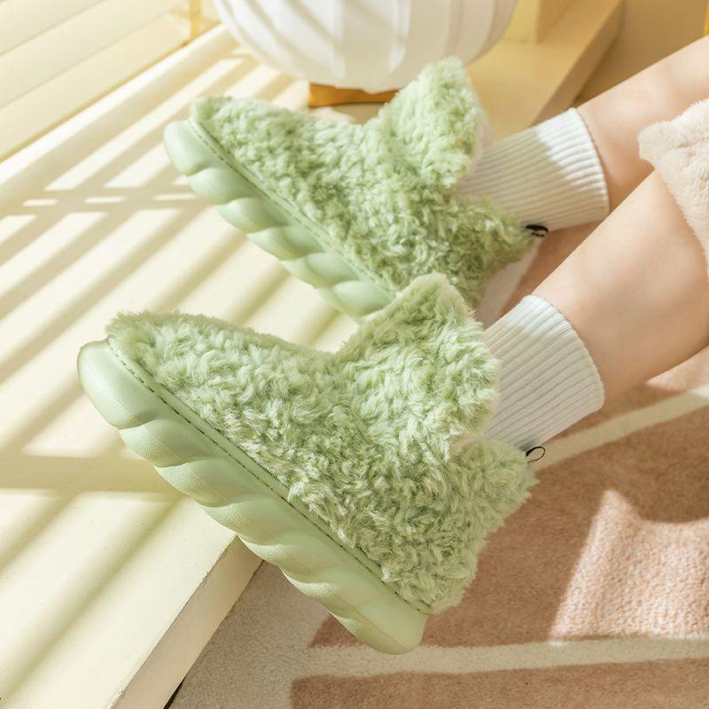 Winter Package Heeled Waterproof Home Indoor And Outdoor Wear Cute High Helper Cotton Slippers - ForVanity SLIPPERS