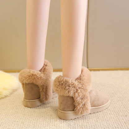 Snow Boots For Women Students Winter Warm Slip On Fluffy Platform Comfy Fleece Ankle Boots Non-slip Plush Cotton Shoes - ForVanity Boots