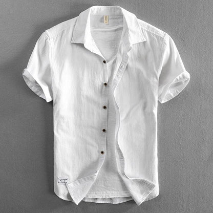 Casual Loose Lapel Half Sleeve Shirt for Men – Japanese Style - ForVanity men's clothing, men's shirts Men’s Shirts