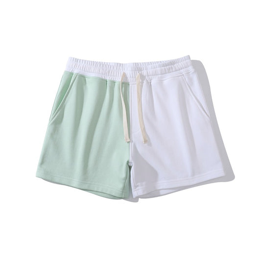 Men's Trendy Contrast Color Knitting Shorts: Oversized Style for the Modern Athlete