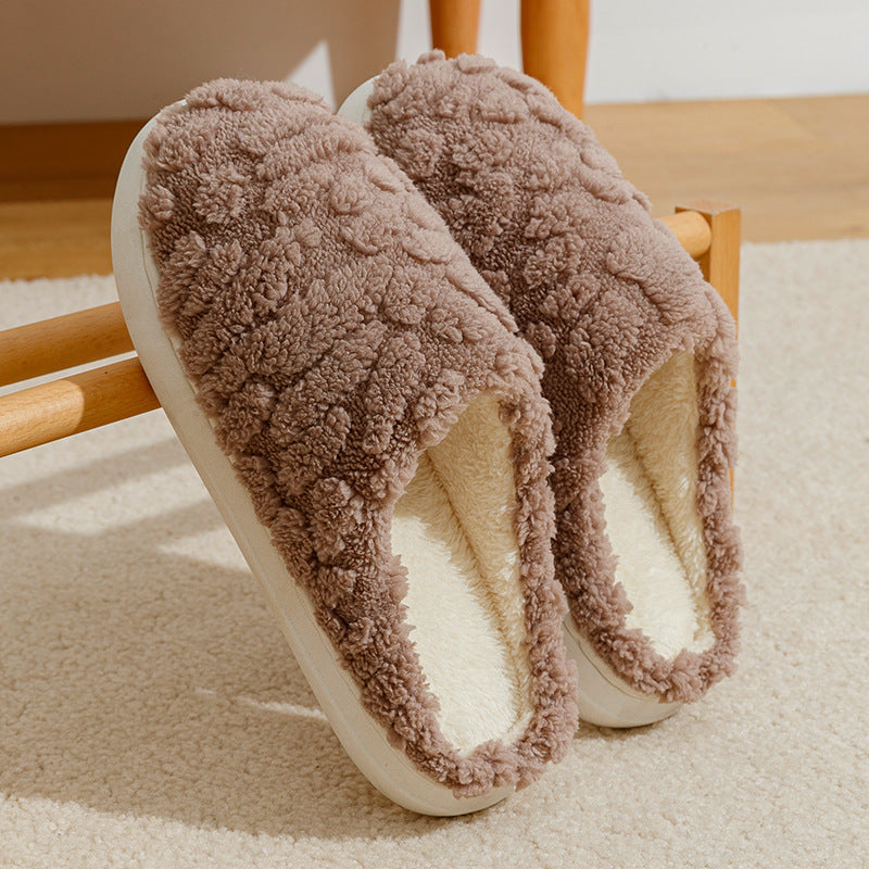 Soft Plush Slippers Women Men Cozy Fluffy Fleece House Shoes Winter Warm Slip On Floor Bedroom Slippers - ForVanity SLIPPERS