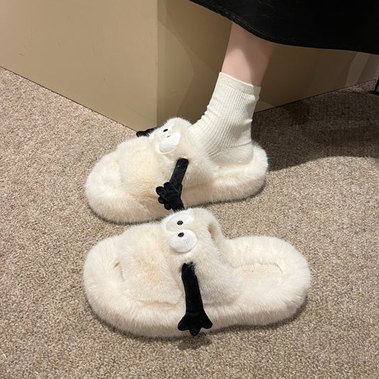 Winter Warm Fluffy Cartoon Slippers for Women